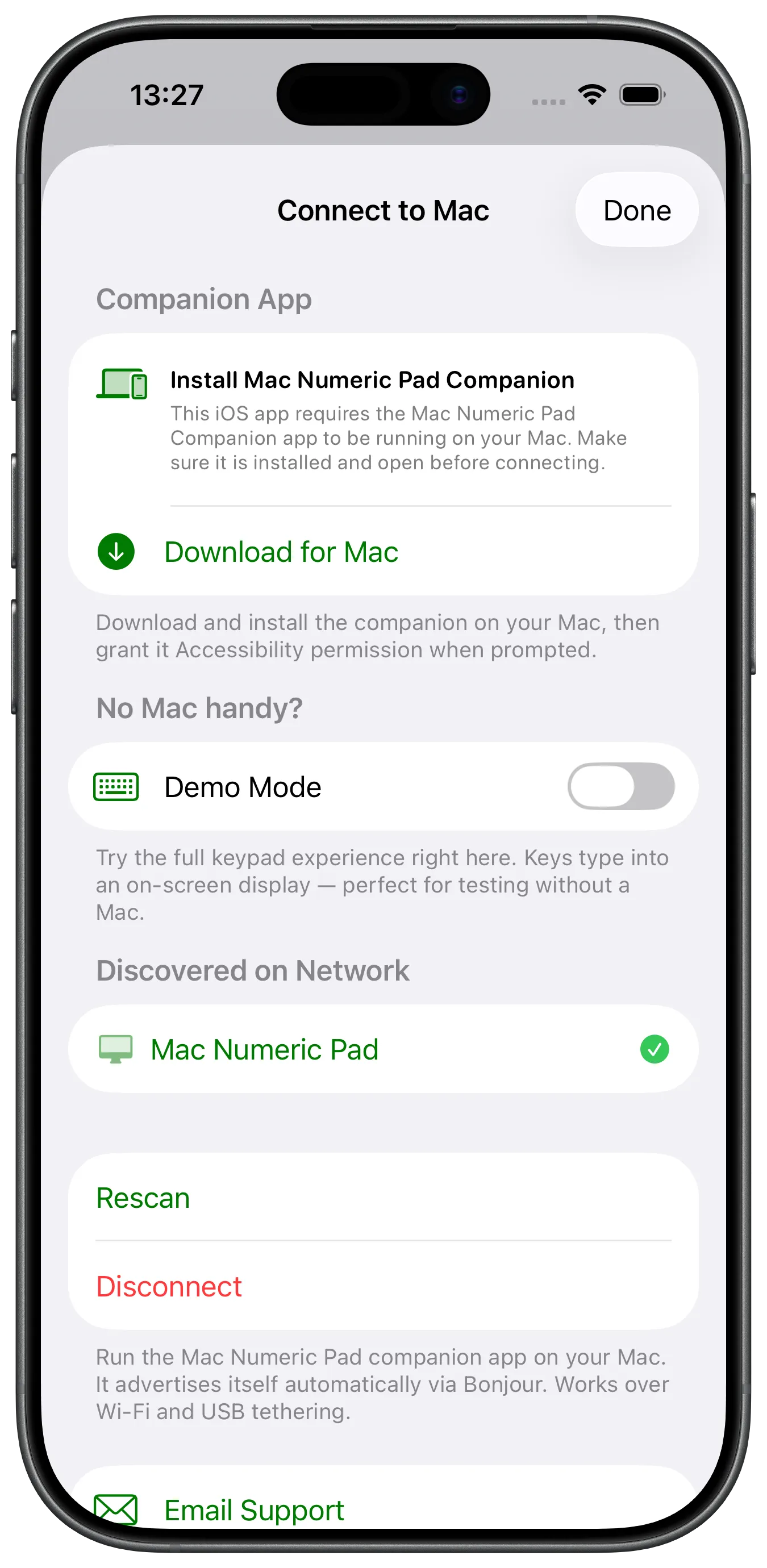 Mac Numeric Pad app screenshot